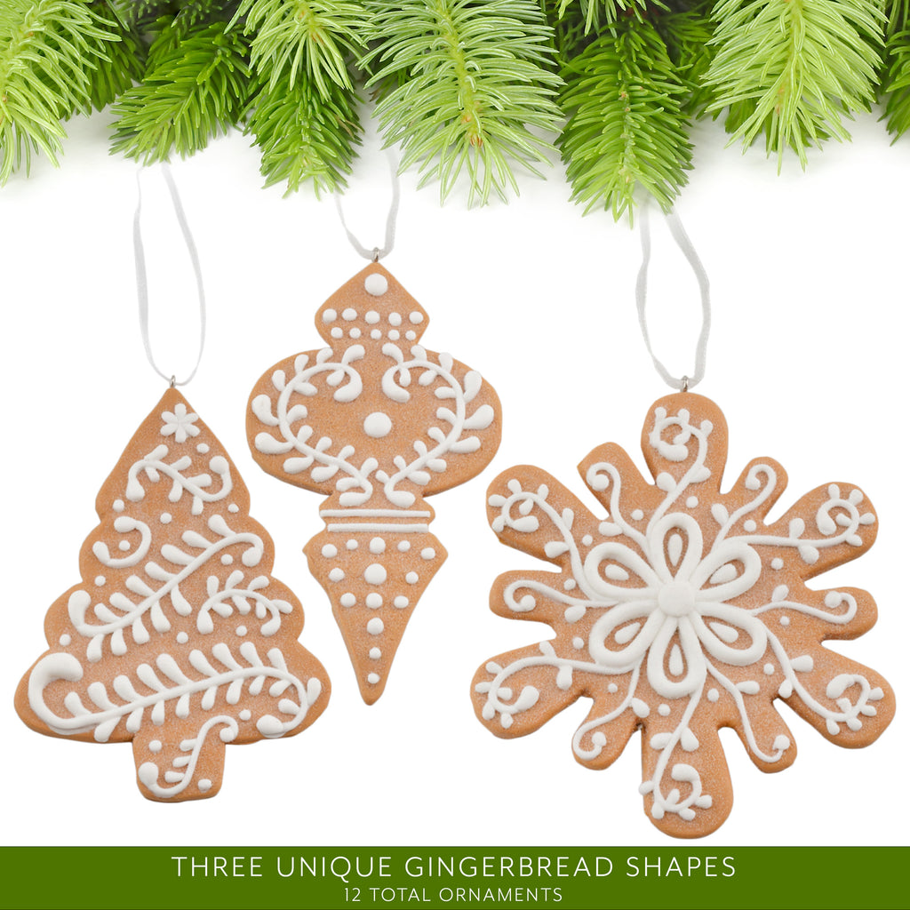 Gingerbread Cookie Christmas Ornaments (Set of 12) - sh2537ah1
