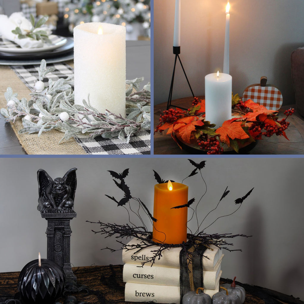 Halloween Bat Candle Wreaths (2-Pack) - t4622672W-C10ah1