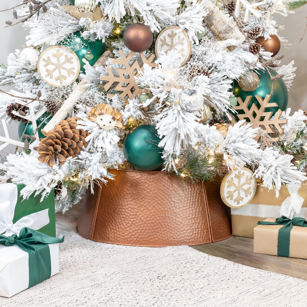 Copper Farmhouse Christmas Tree Collar (29-Inch Diameter Base) - sh2542ah1