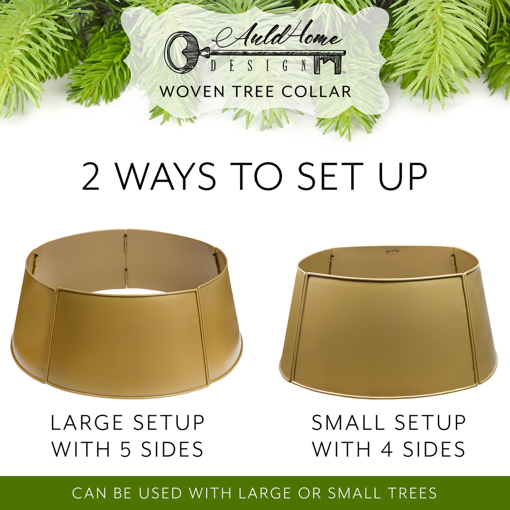 Gold Farmhouse Christmas Tree Collar (29-Inch Diameter Base) - sh2543ah1