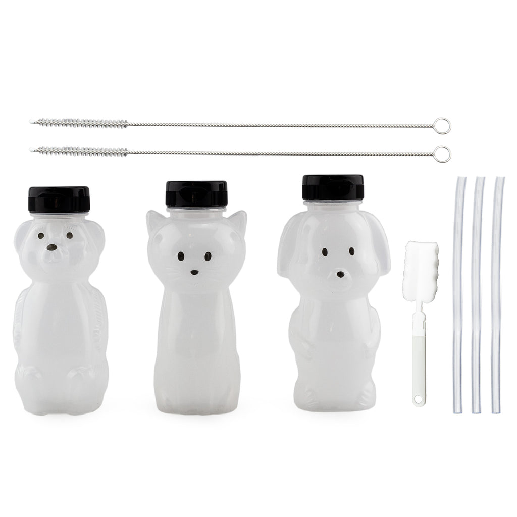 Cat, Dog and Bear Straw Cups (Set of 3) - sh2545dar0