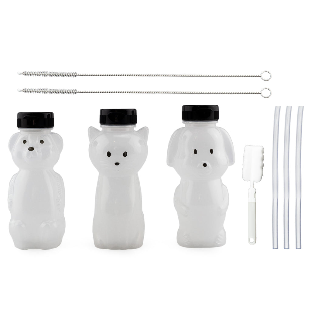 Cat, Dog and Bear Straw Cups (Set of 3) - sh2545cb0