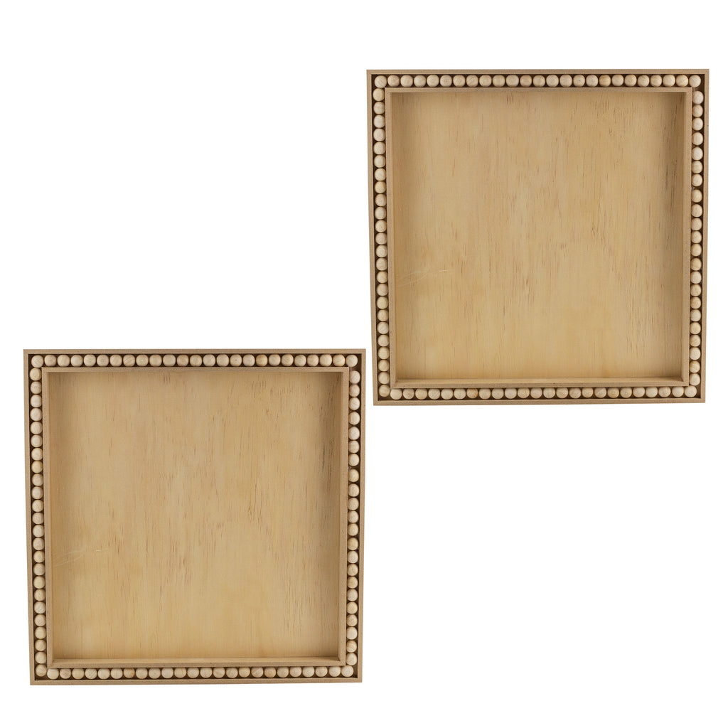 Wood Beaded Blank Plaques (Set of 2, 12 x 12) - sh2546dar0