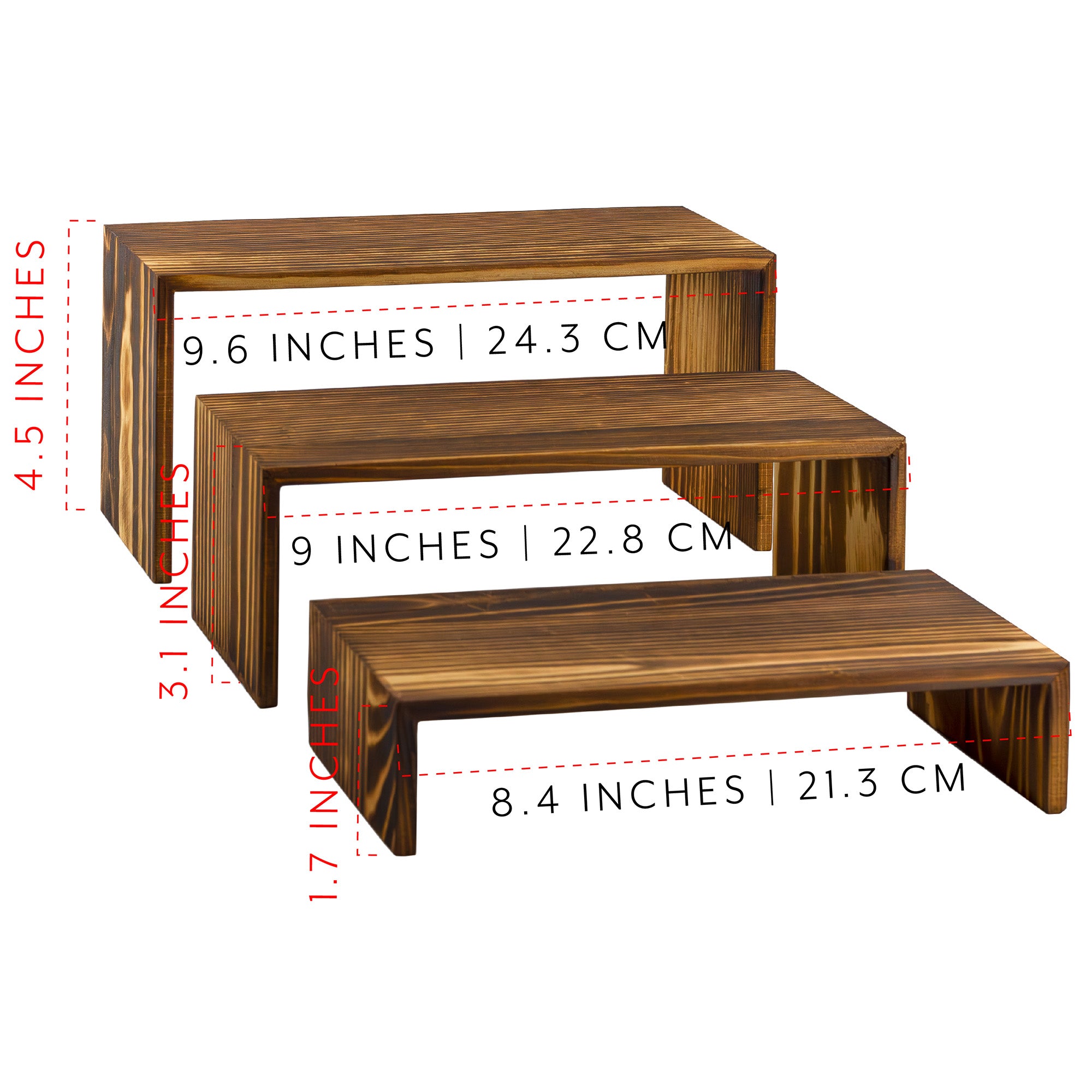 Darware Farmhouse Wooden Risers (6-Piece Set), Rustic Decorative ...