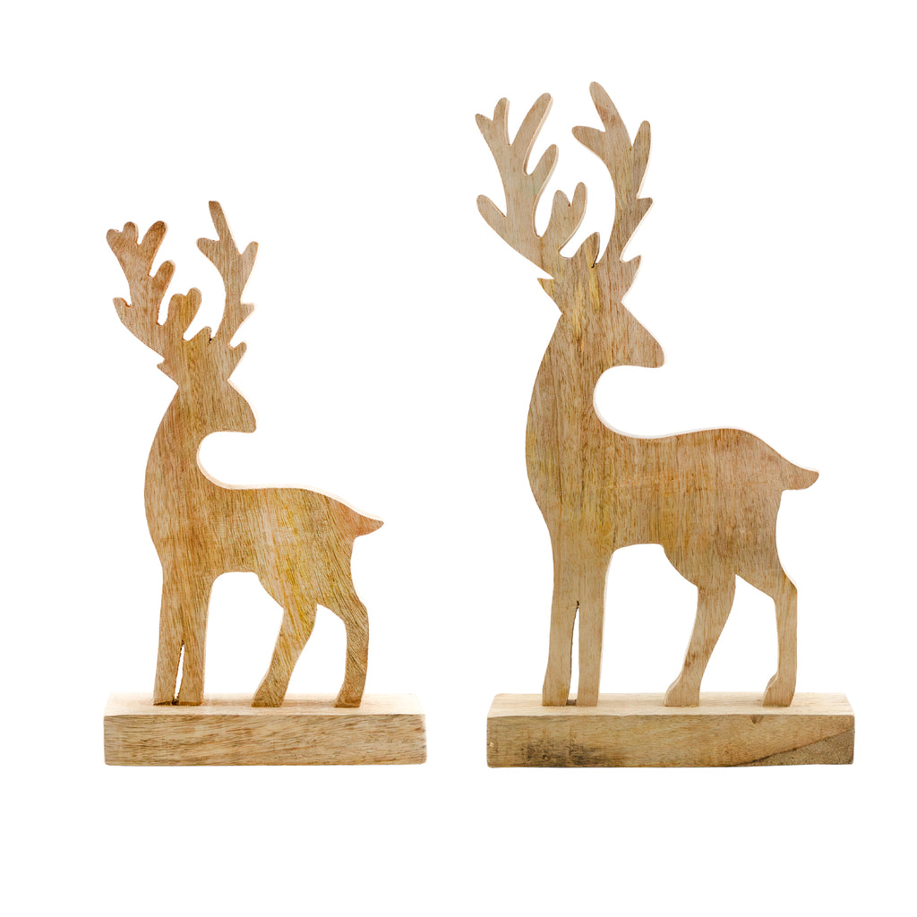 Wooden Reindeer Statues (Set of 2) - sh2550ah1