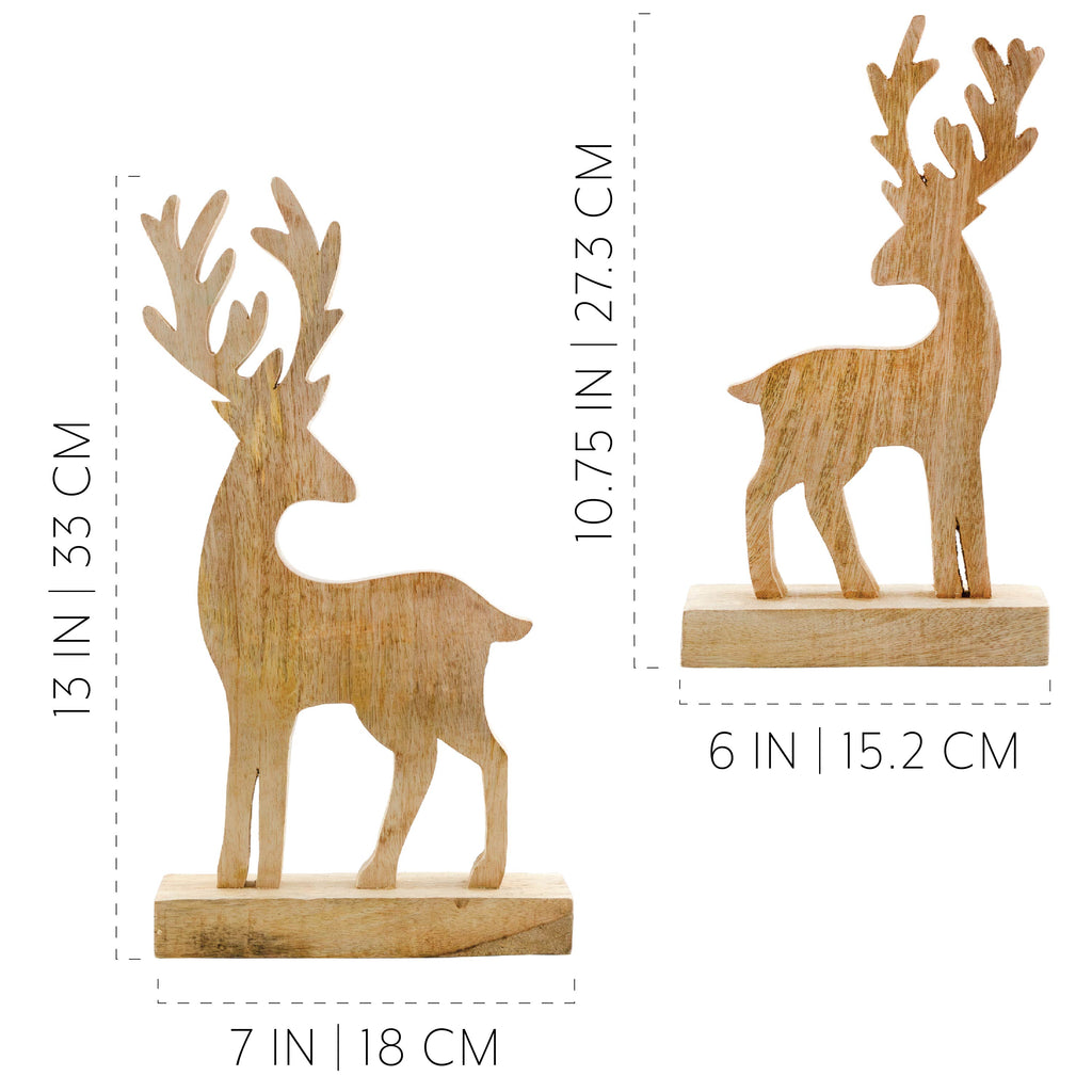 Wooden Reindeer Statues (Set of 2) - sh2550ah1