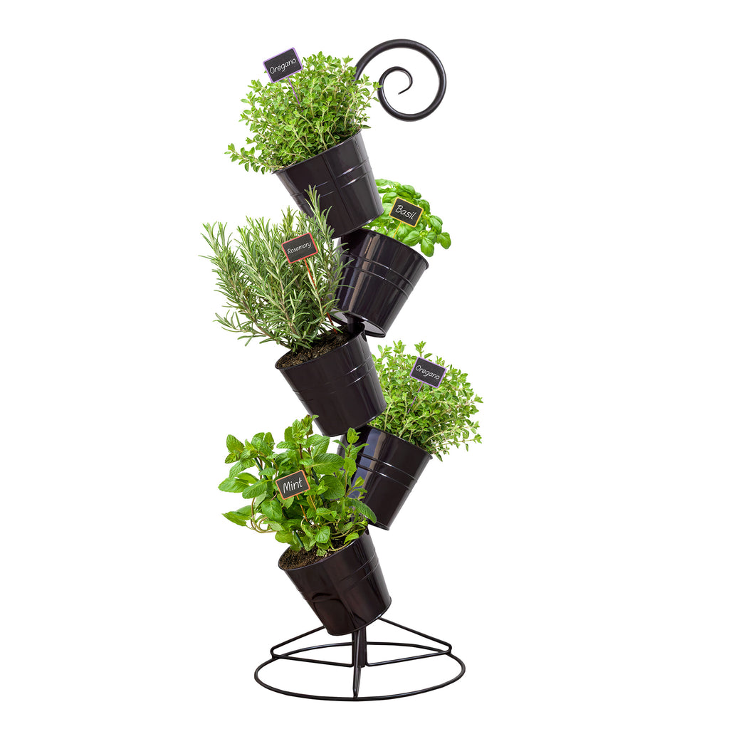 Hanging Flower Pot Tiered Stand (Black) - sh2552es1