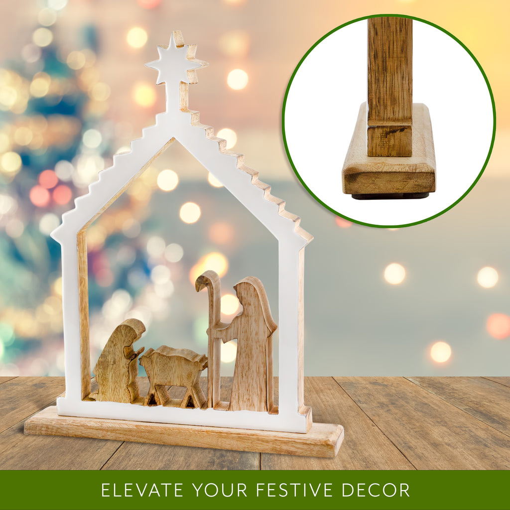 Wood Enamel Nativity Scene - sh2554ah1