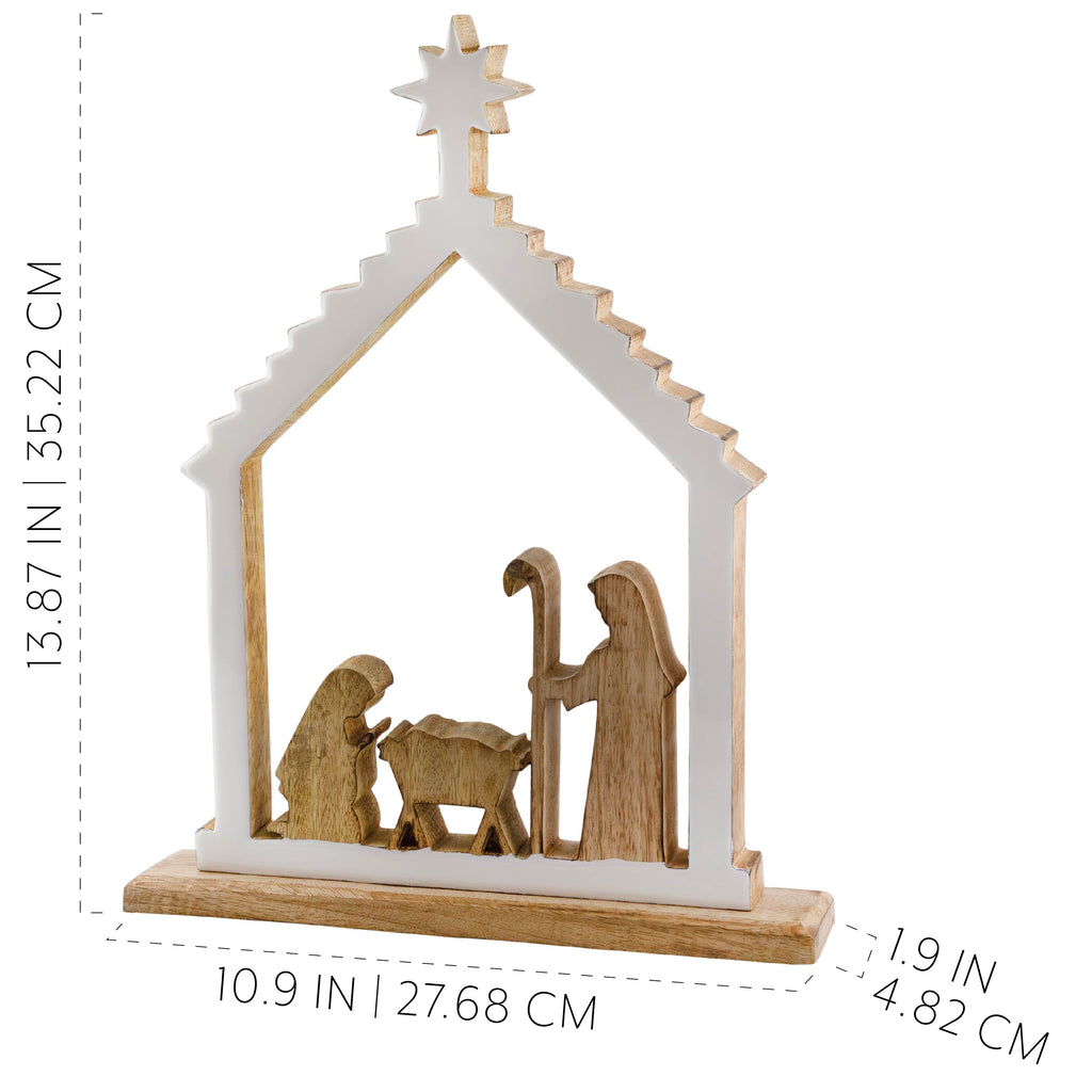 Wood Enamel Nativity Scene - sh2554ah1