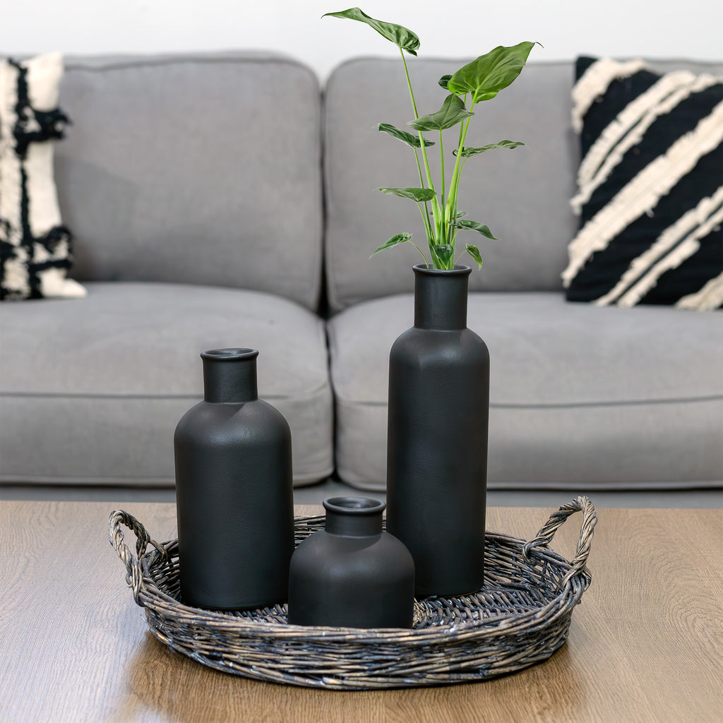 Black Ceramic Vases (Set of 3) - HML22-0929-1ah1