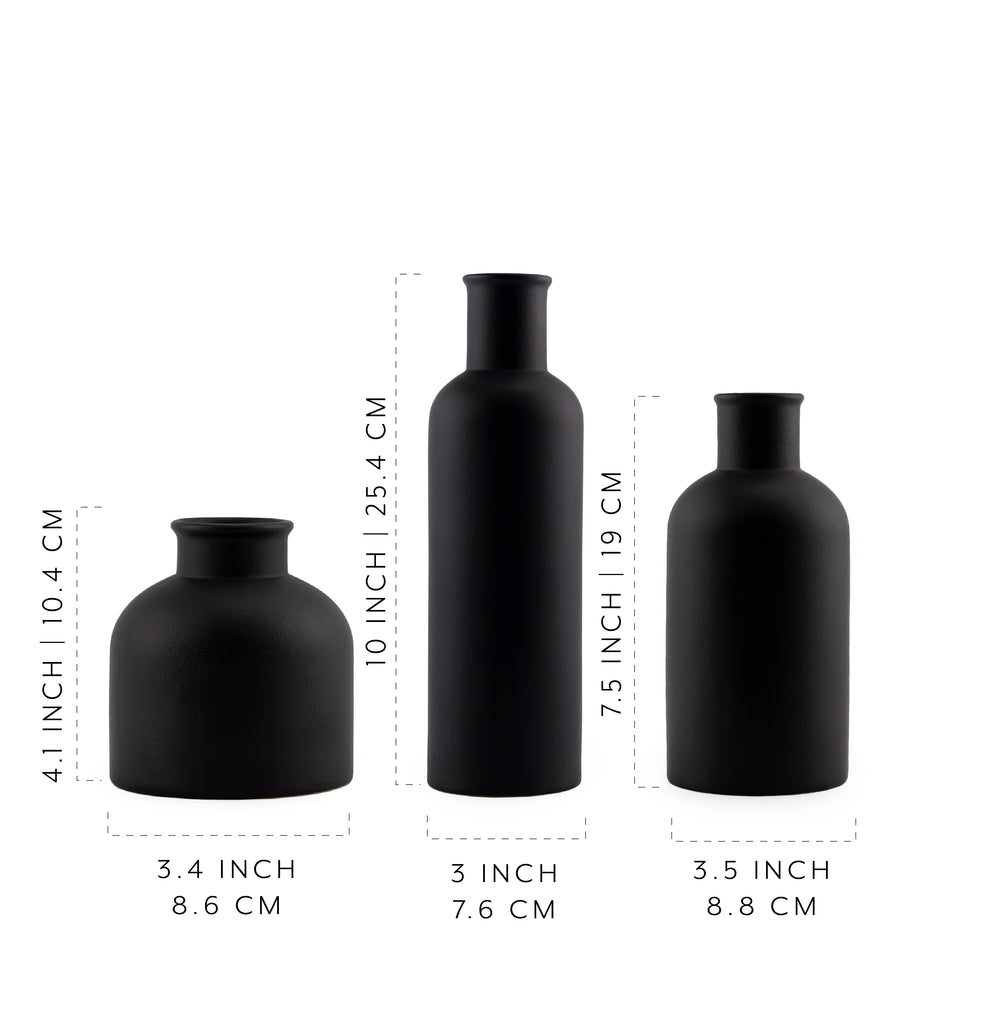 Black Ceramic Vases (Set of 3) - HML22-0929-1ah1
