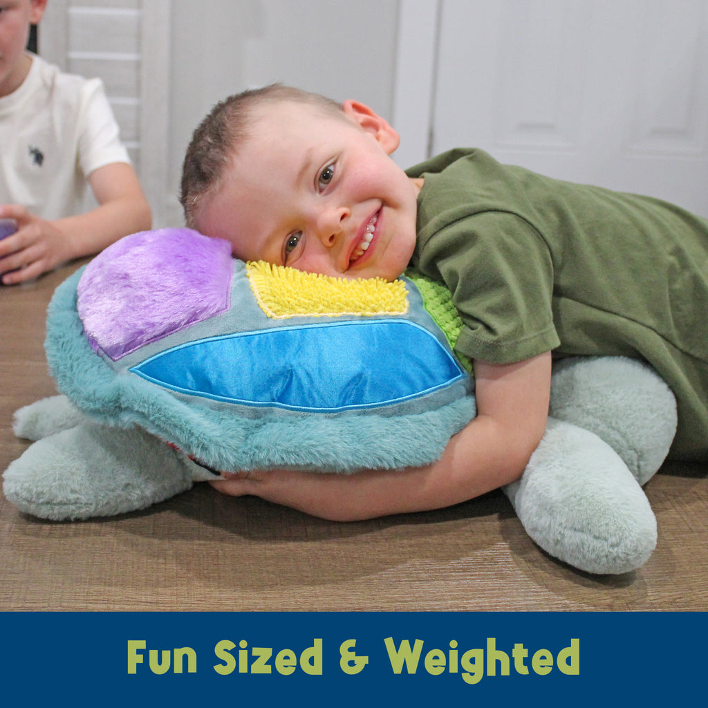 Sunny the Sea Turtle Lap Pad with Detachable Pillow, Weighted Sensory Plush - sh2565Mv1