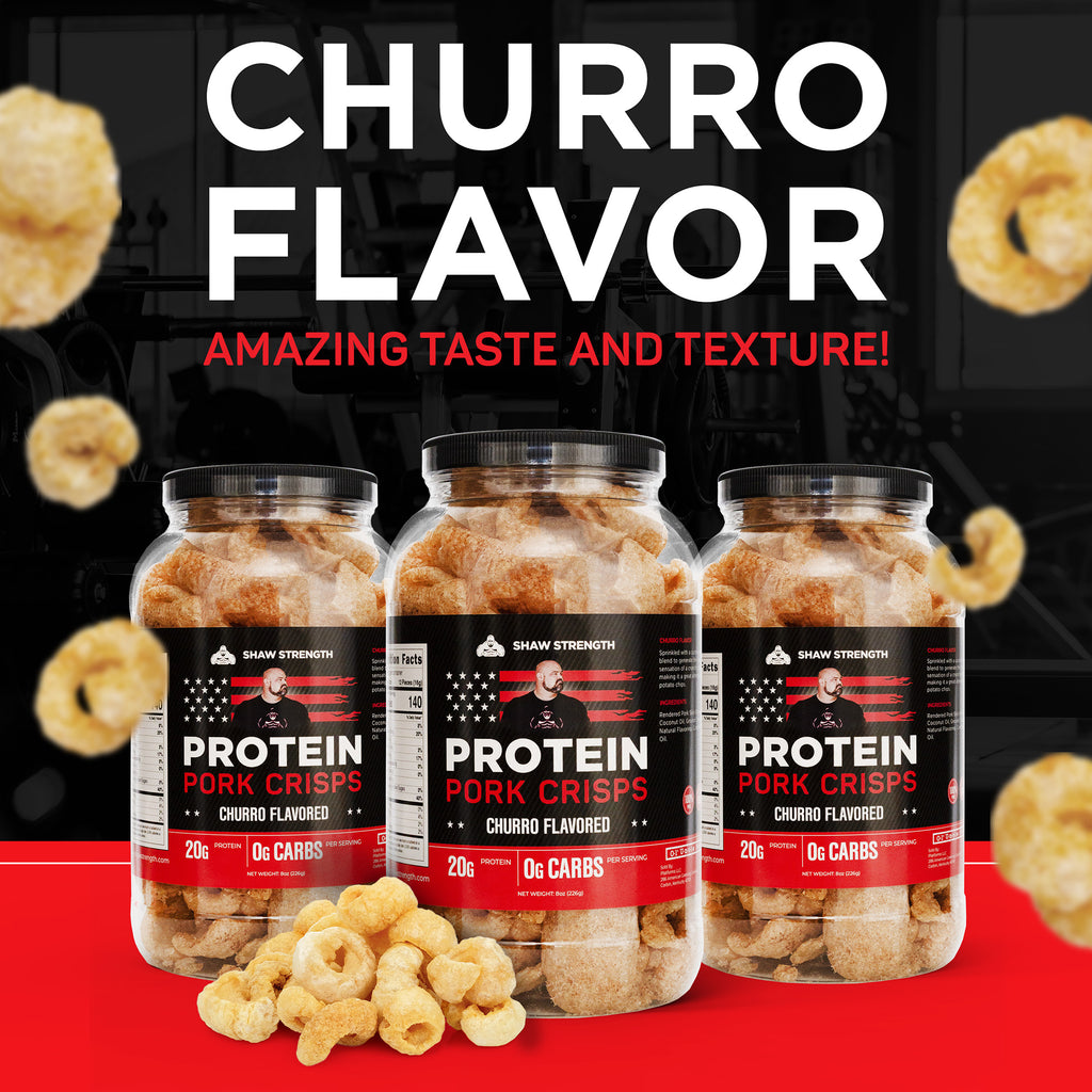 Shaw Strength Protein Pork Crisps (Churro Flavor, 8oz) - ShawChurro01