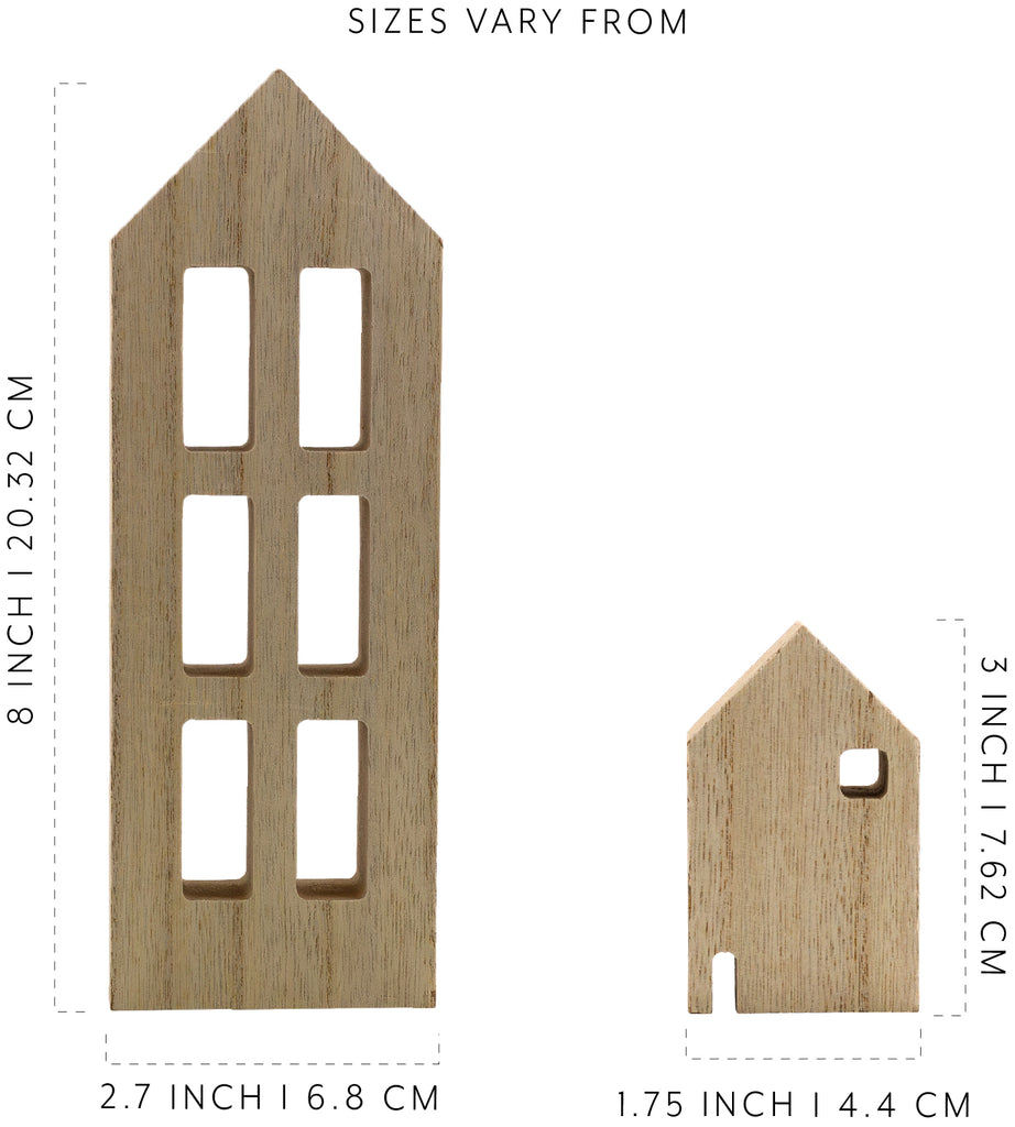 Wood House Silhouettes Decor (Set of 7) - sh2574ah1