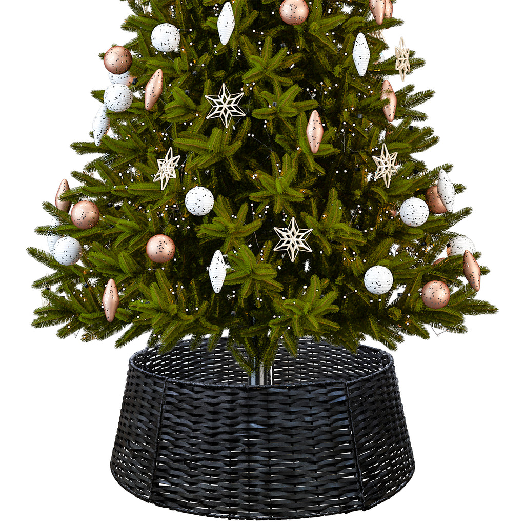 Wicker Christmas Tree Collar (Black, 29-Inch) - sh2576ah1