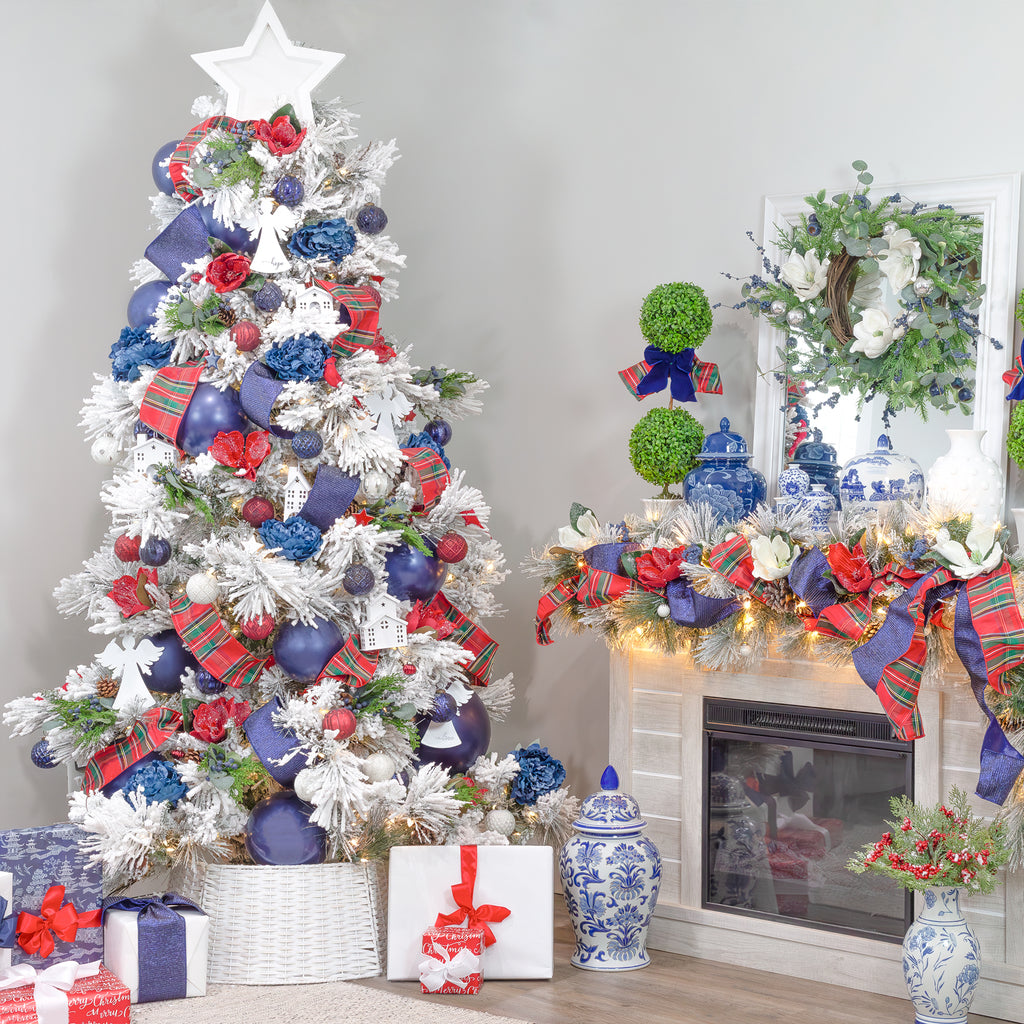 Wicker Christmas Tree Collar (White, 29-Inch) - sh2577ah1