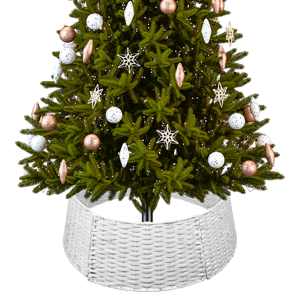 Wicker Christmas Tree Collar (White, 29-Inch) - sh2577ah1