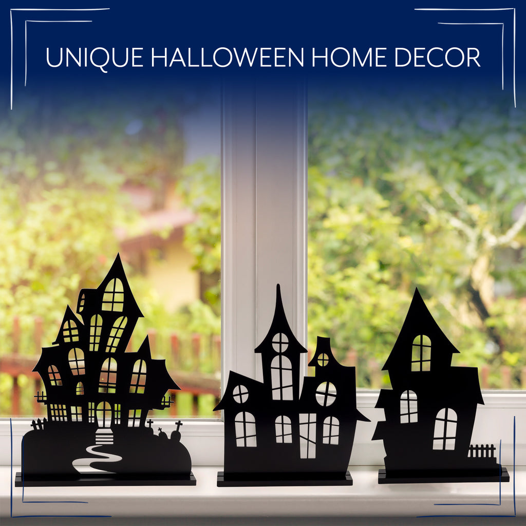 Spooky Halloween House Village Silhouettes (Set of 3) - sh2581ah1