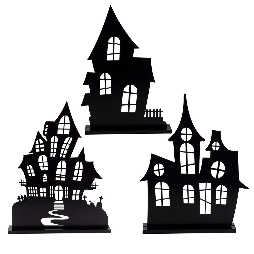 Spooky Halloween House Village Silhouettes (Set of 3) - sh2581ah1
