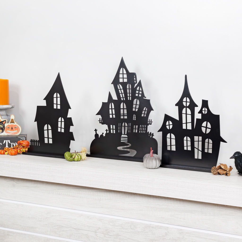 Spooky Halloween House Village Silhouettes (Set of 3) - sh2581ah1