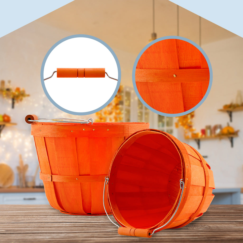 Round Wooden Baskets (2-Pack, Orange) - sh2583CBKit