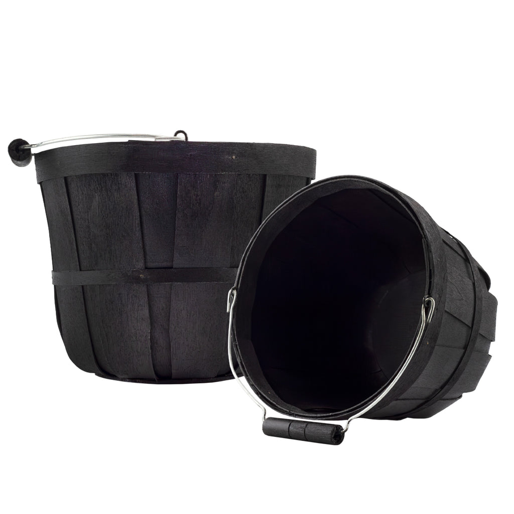 Round Wooden Baskets (2-Pack, Black) - sh2585CBKit