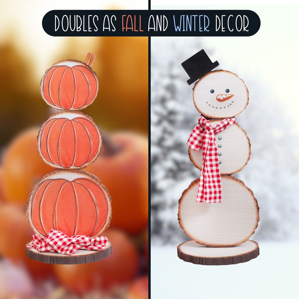 Fall Pumpkin / Christmas Snowman Reversible Stand; 30-Inch - sh2589dar0