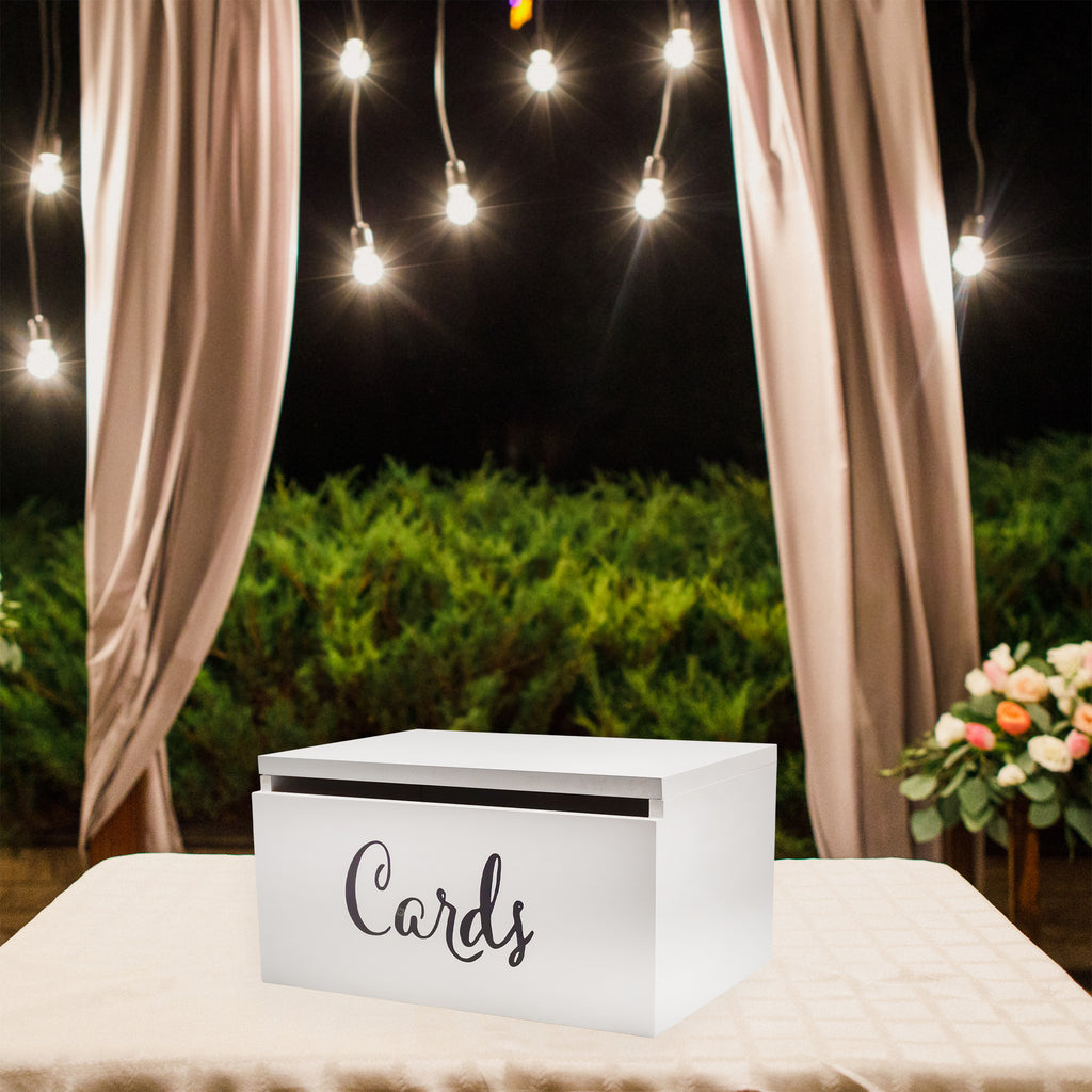 Wooden Wedding Card Box for Reception (White) - sh2599dar0