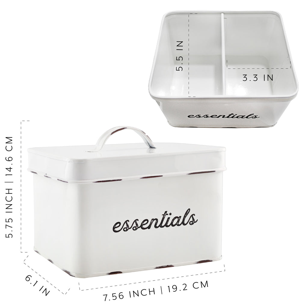 Enamelware Tampon Holder for Bathroom Storage (White) - sh2600ah1