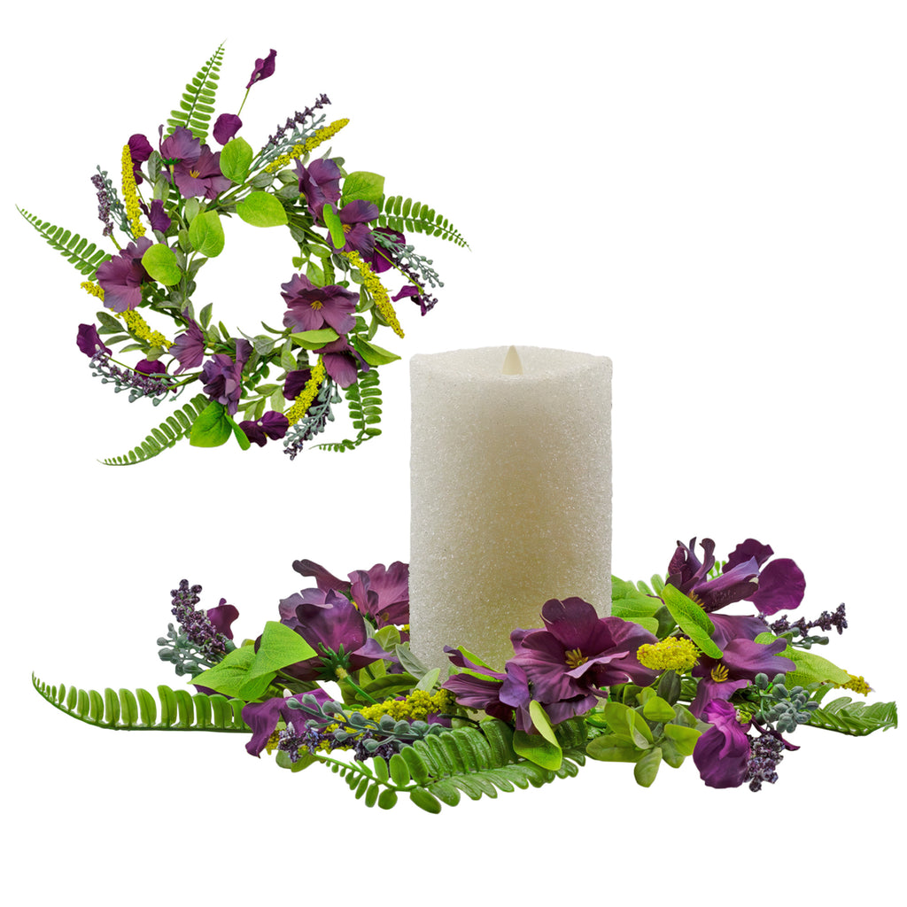 Flowered Candle Rings (2pk, Purple) - sh2601ah1