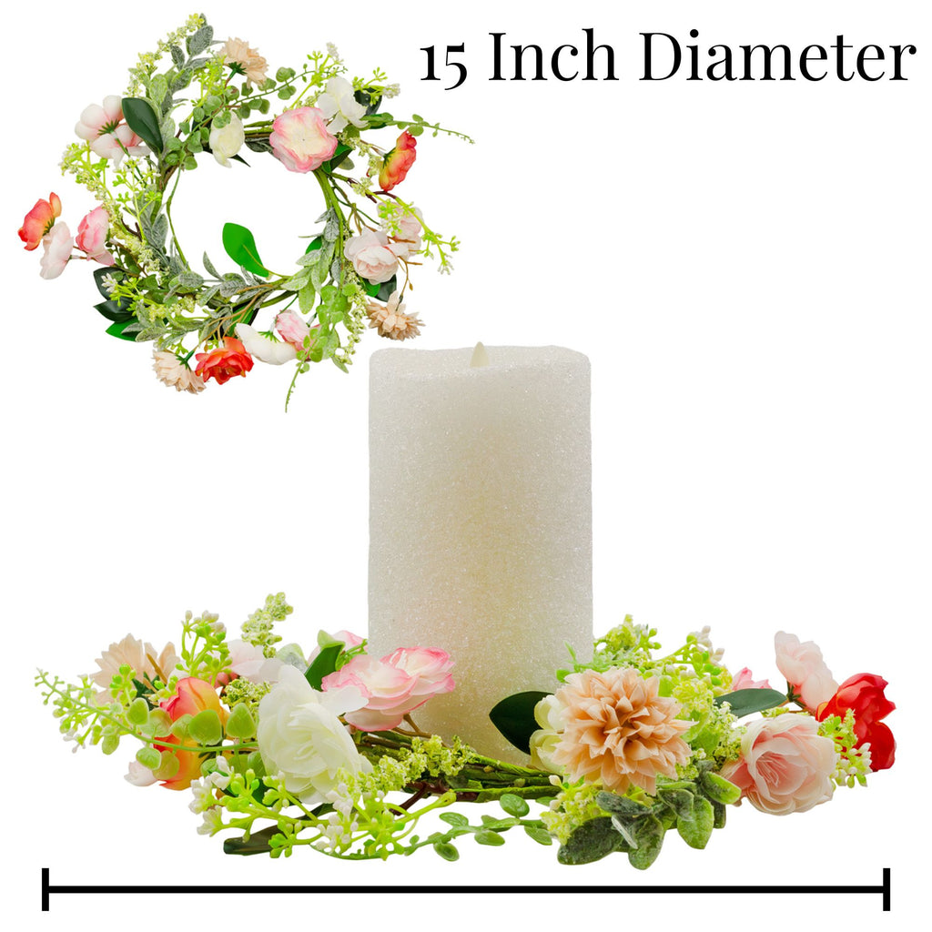 Flowered Candle Rings (2pk, Pink) - sh2602ah1