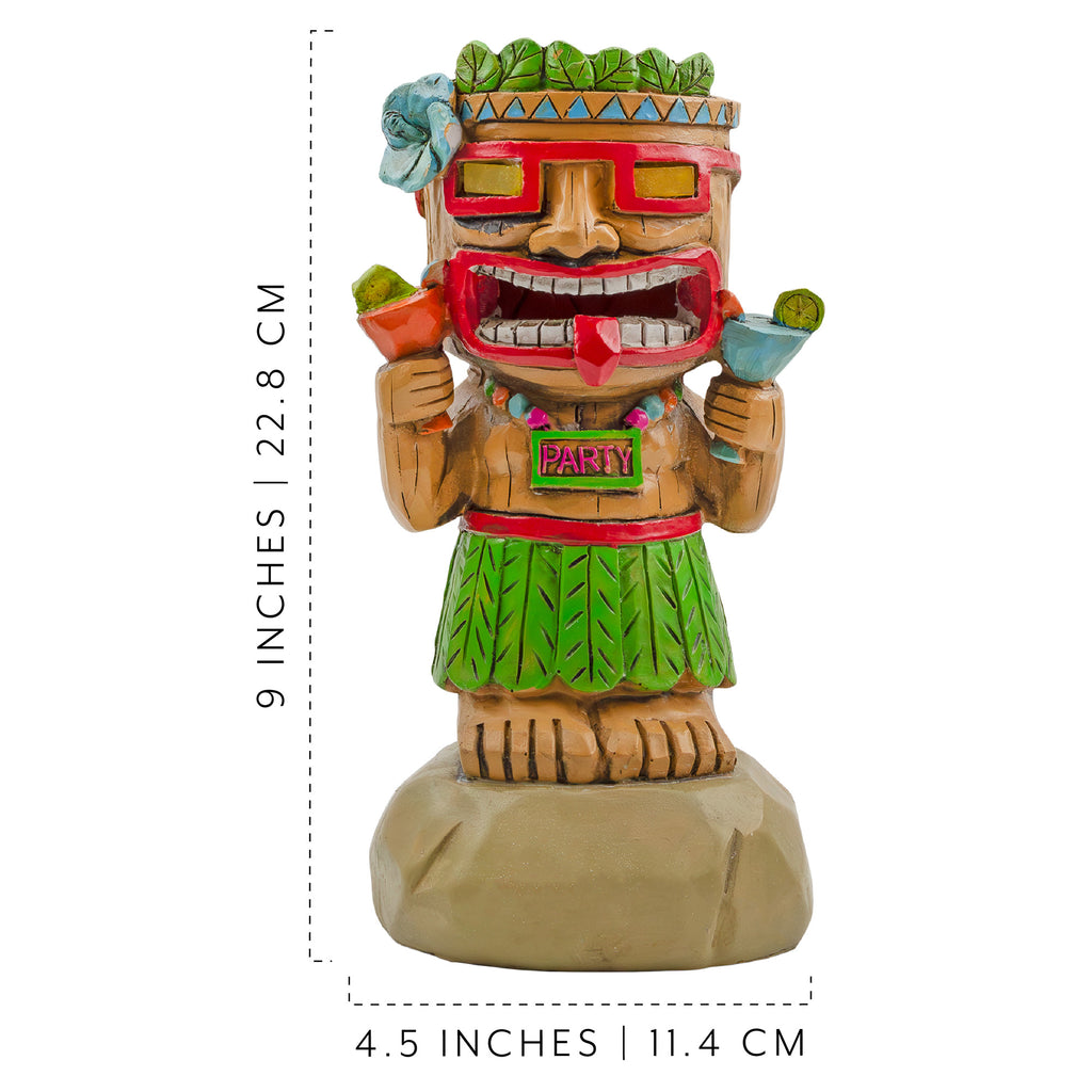 Solar Garden Mini Tiki Statue: Party Guy - sh2607ah1