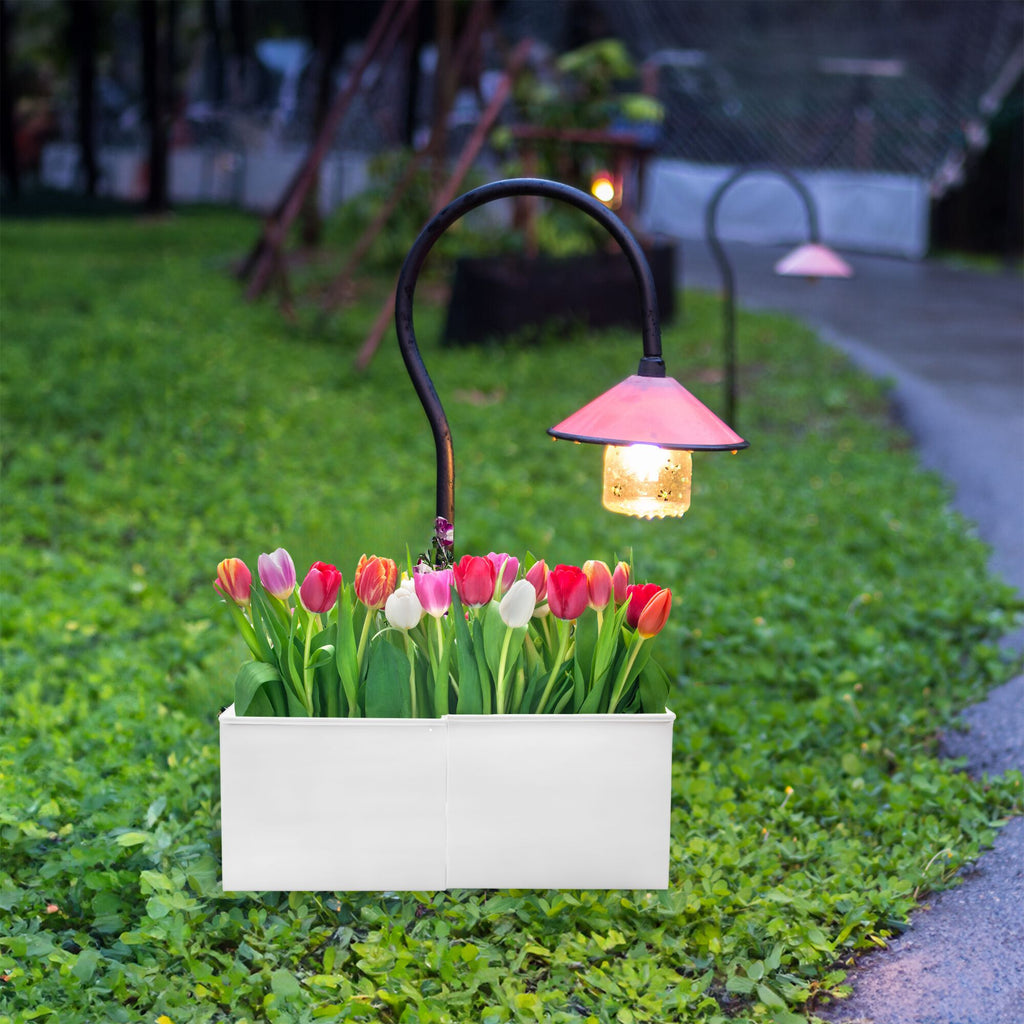 Umbrella Planter for Patio Table (White Square) - sh2610ah1