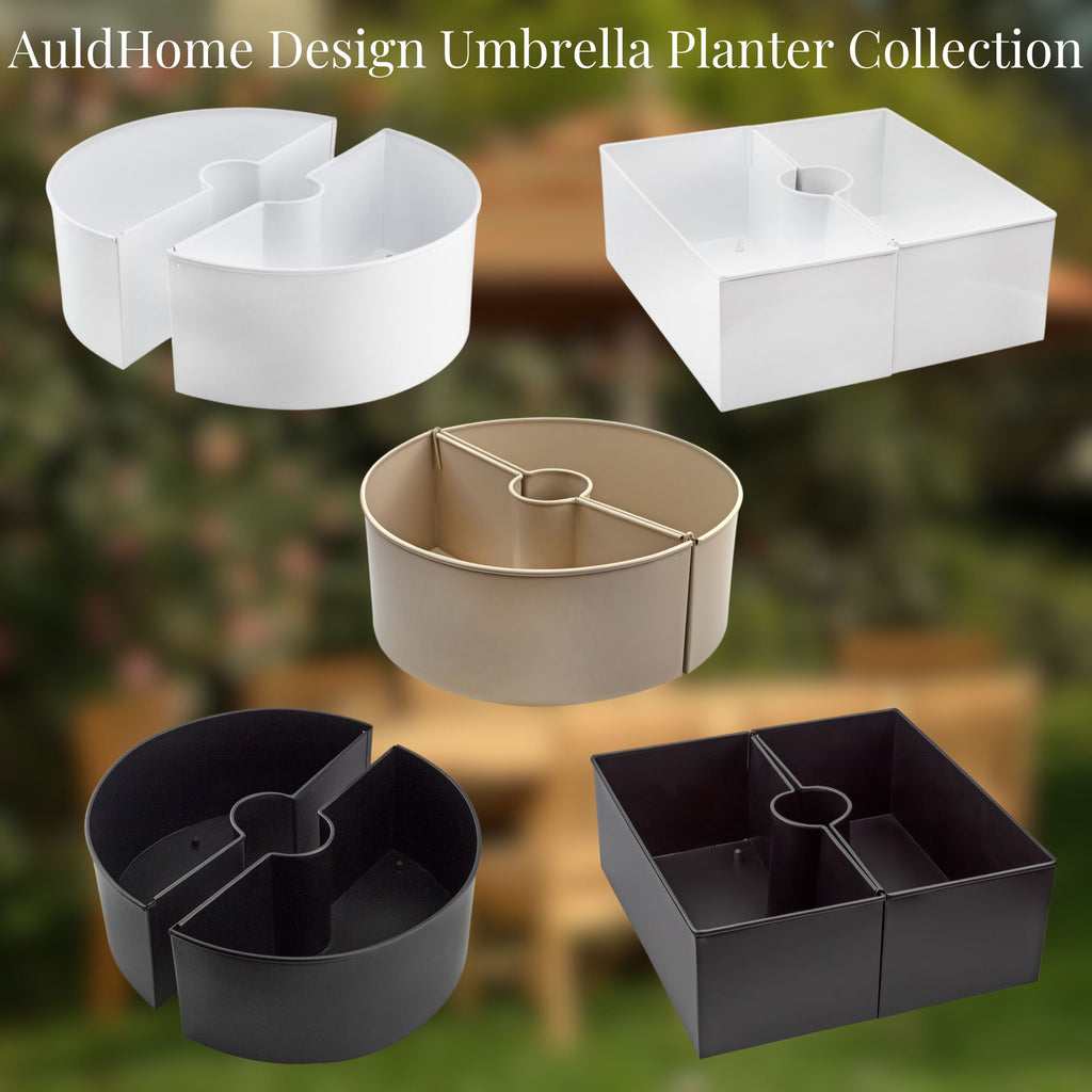 Umbrella Planter for Patio Table (Black Square) - sh2611ah1