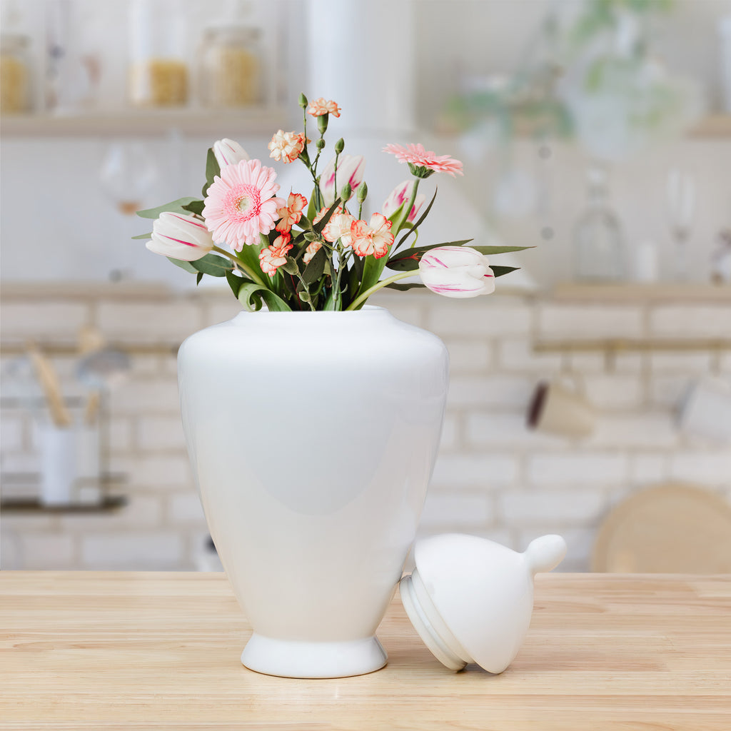 White Ceramic Ginger Jar - sh2616ah1