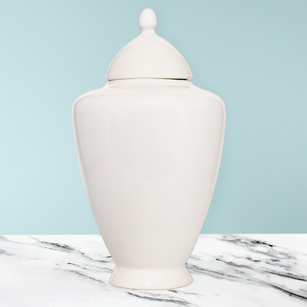 White Ceramic Ginger Jar - sh2616ah1