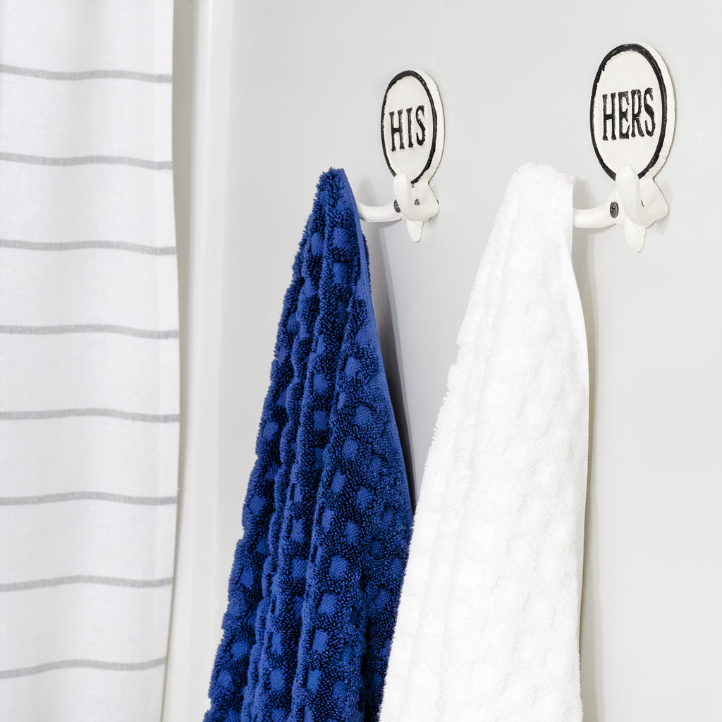 His and Hers Towel Hooks (Set of 2, All-White) - sh2619ah1