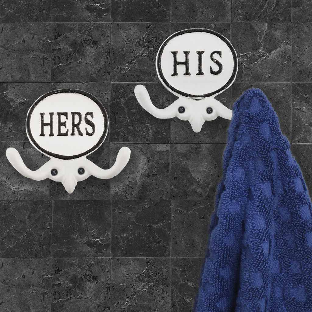 His and Hers Towel Hooks (Set of 2, All-White) - sh2619ah1