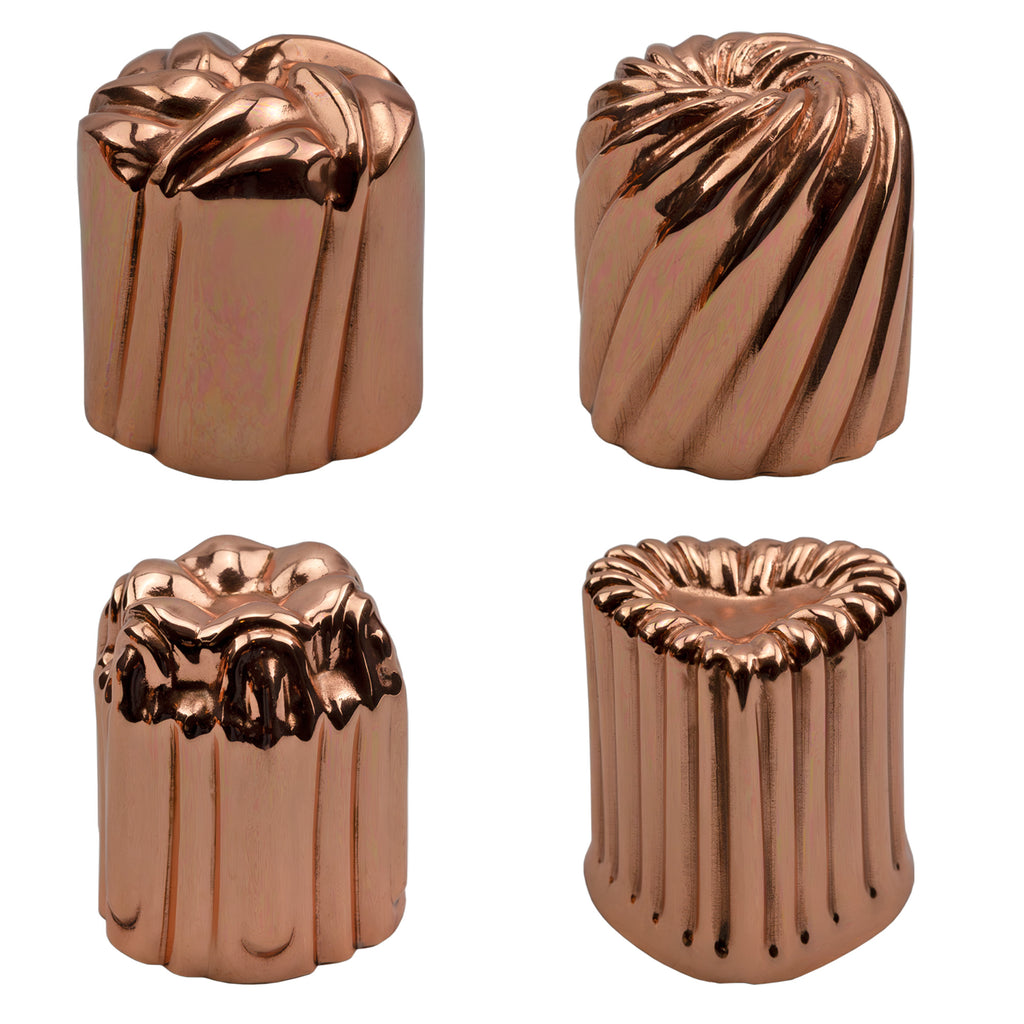Copper Canelé Pastry Molds (Set of 4 Shapes) - sh2621dar0