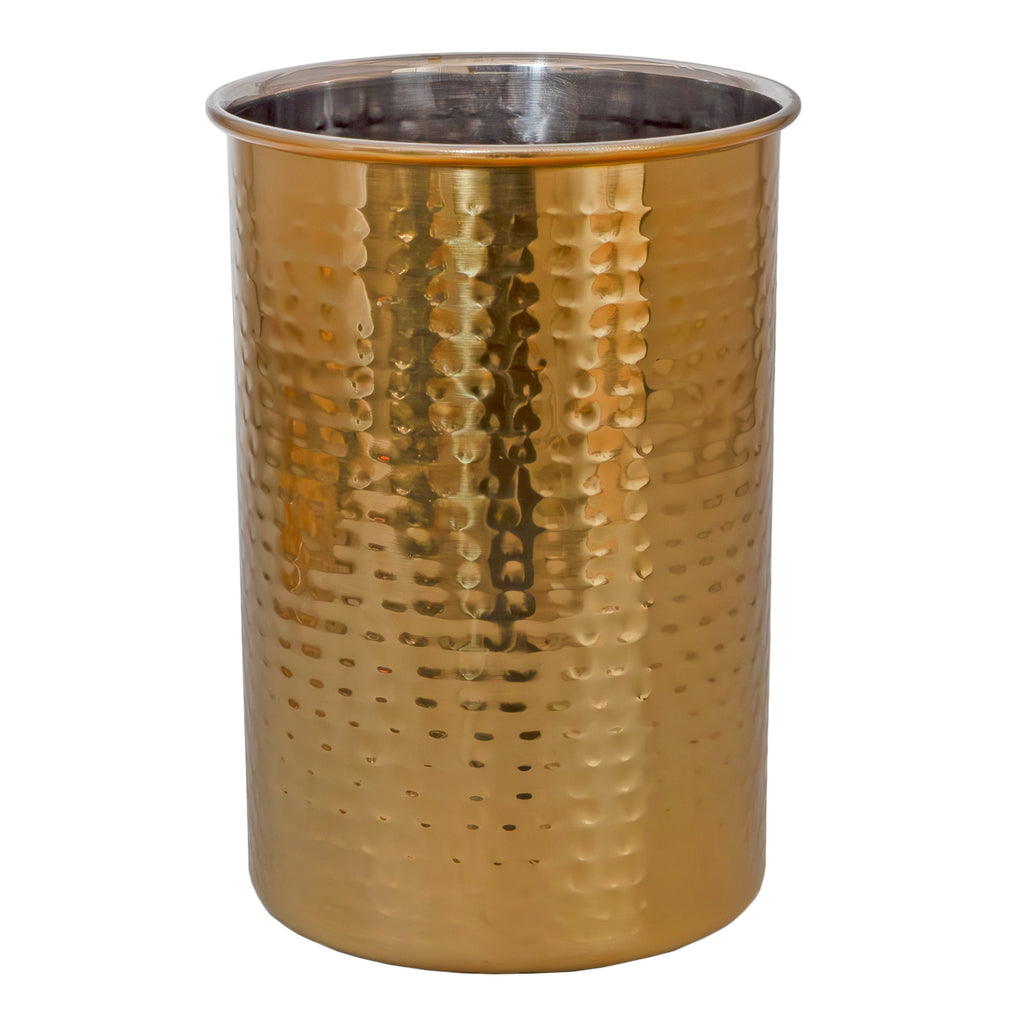 Hammered Gold Kitchen Utensil Holder / 7-Inch Tool Caddy - sh2649dar0