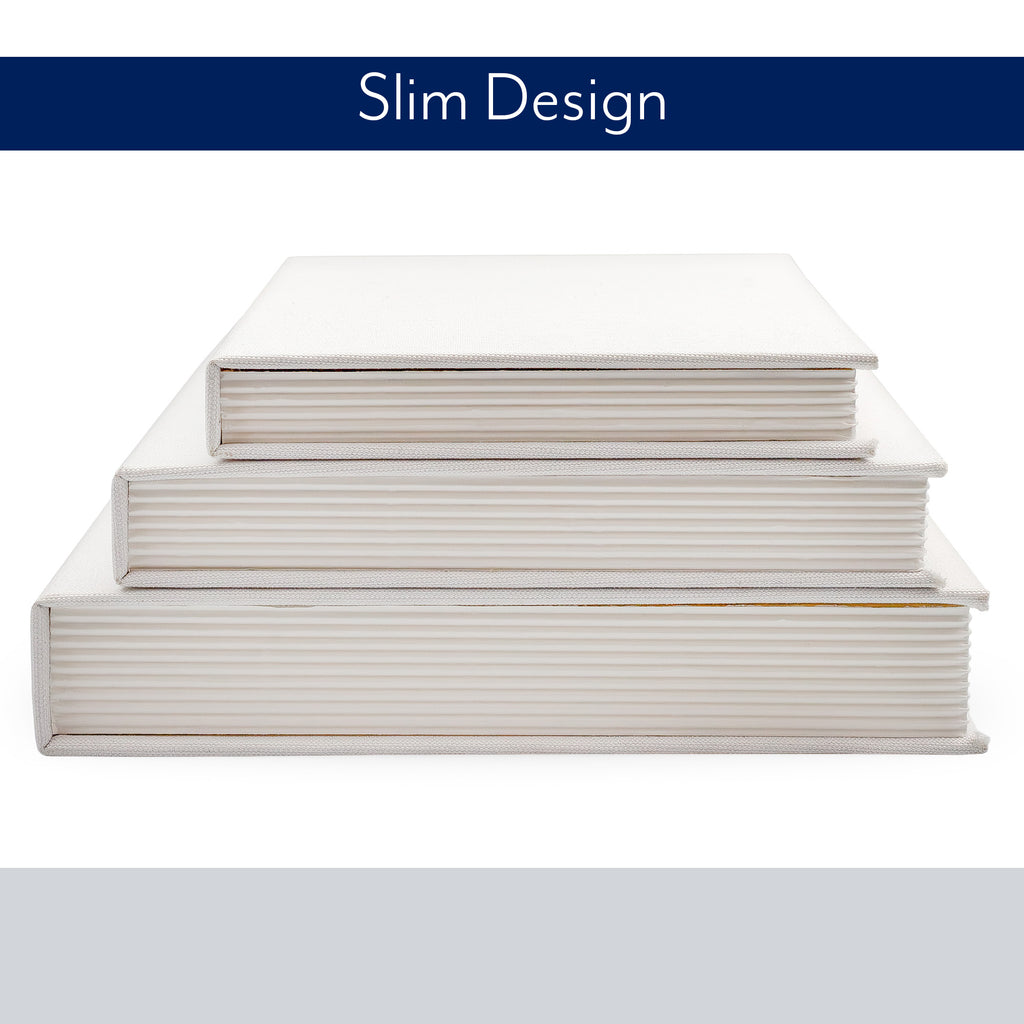 Slimline Faux Book Stack (Set of 3, White) - sh2665ah1