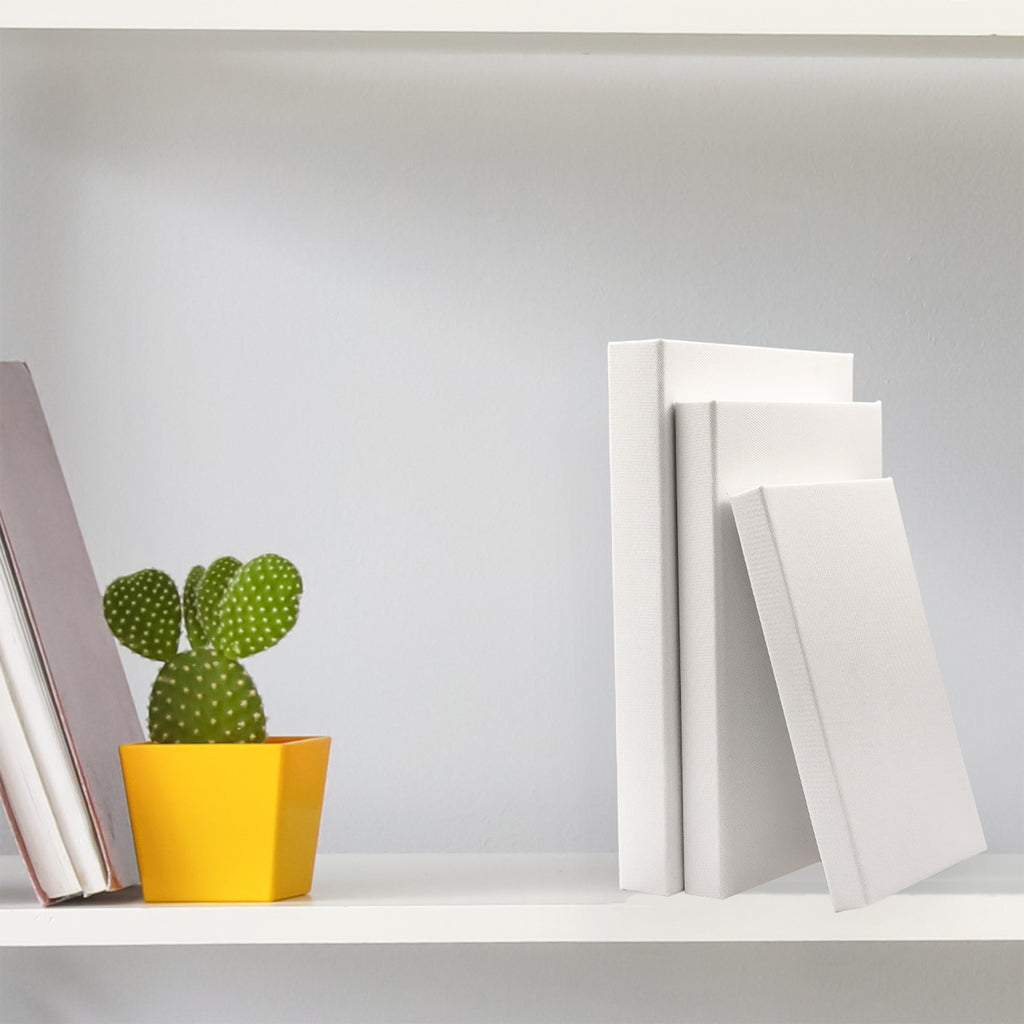 Slimline Faux Book Stack (Set of 3, White) - sh2665ah1