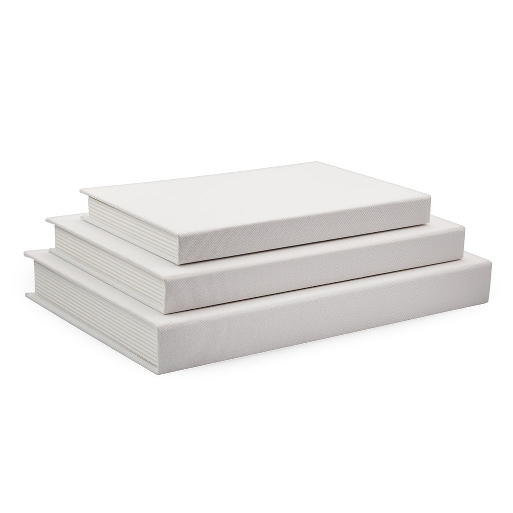 Slimline Faux Book Stack (Set of 3, White) - sh2665ah1