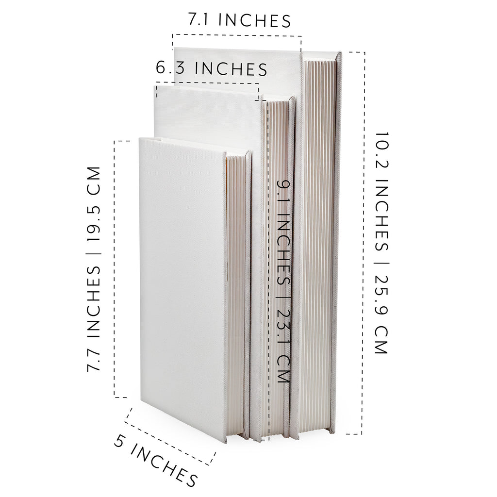 Slimline Faux Book Stack (Set of 3, White) - sh2665ah1