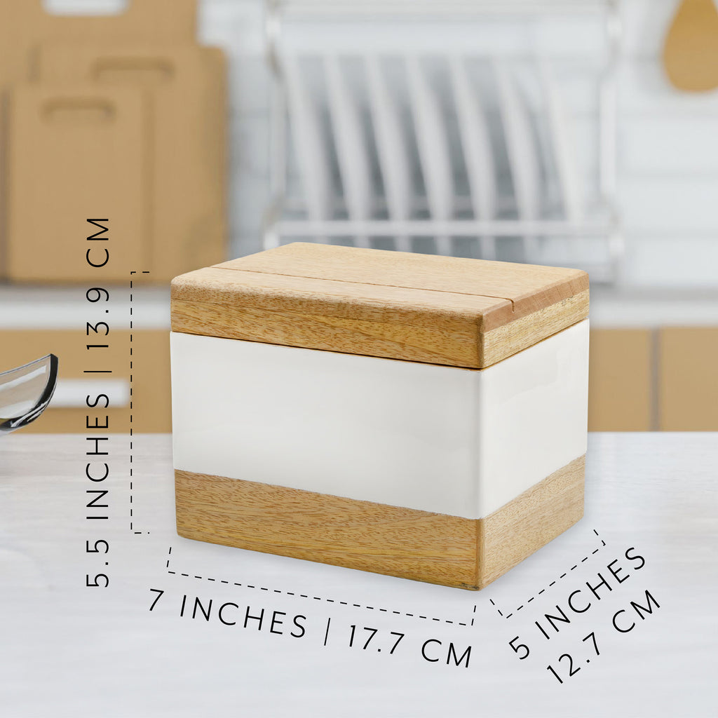 Wood Enamel Recipe Box - sh2657ah1