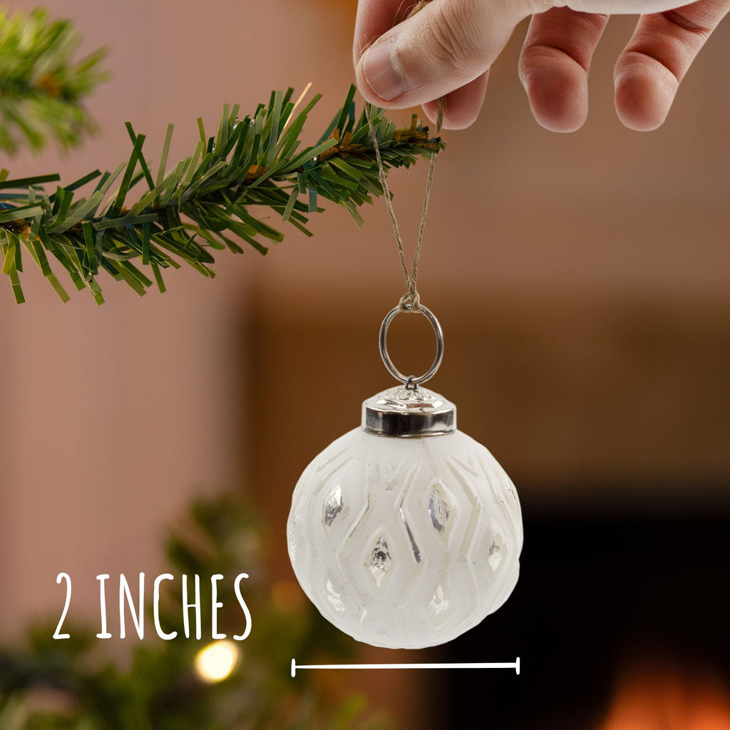 Farmhouse Ball Ornaments (Set of 6, Medium, White) - sh2668ah1