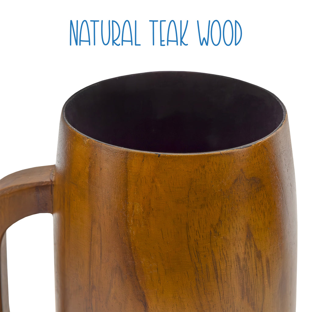 Teak Wood Coffee Mugs (Set of 2) - sh2637dar0