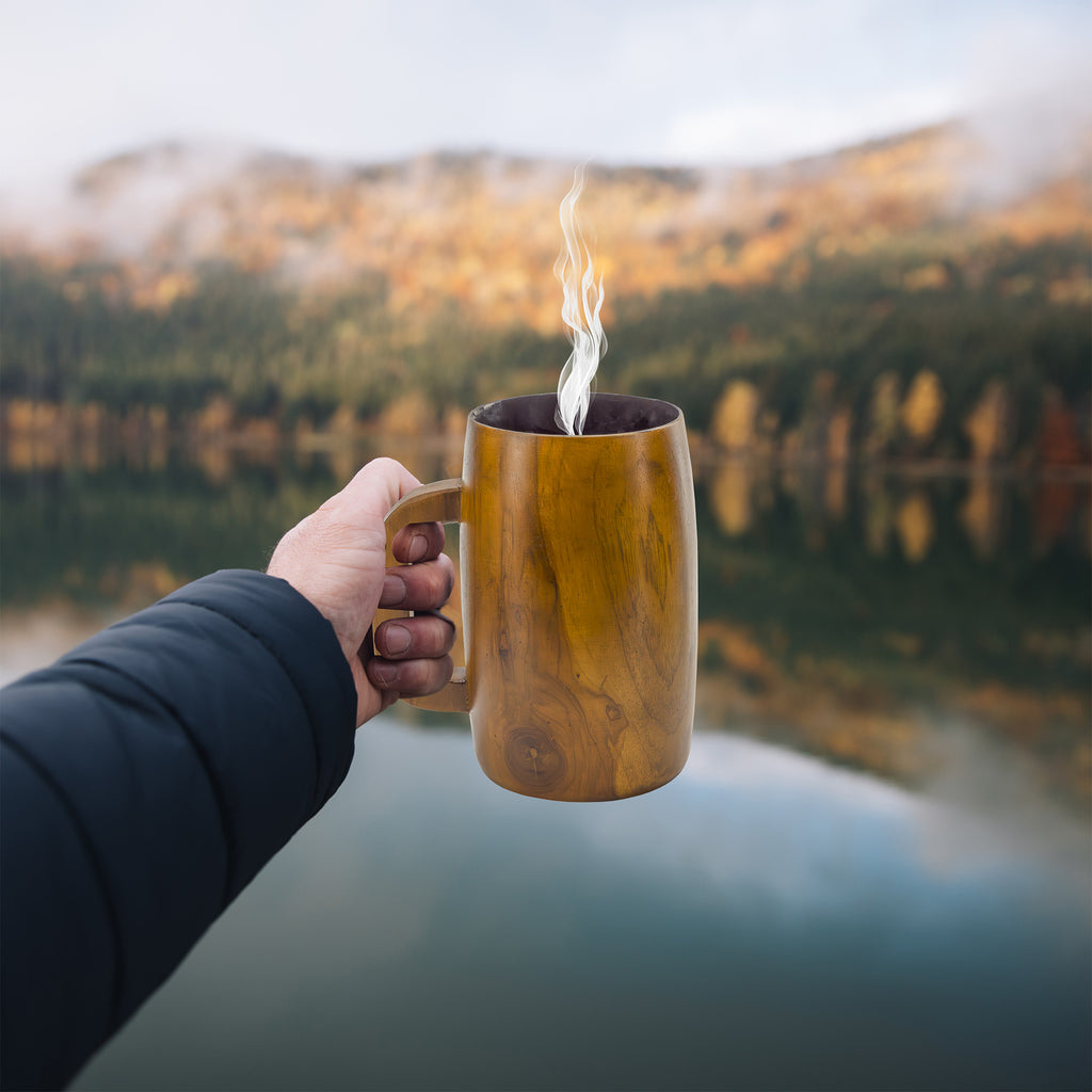 Teak Wood Coffee Mugs (Set of 2) - sh2637dar0