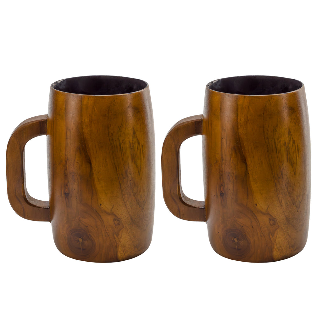 Teak Wood Coffee Mugs (Set of 2) - sh2637dar0