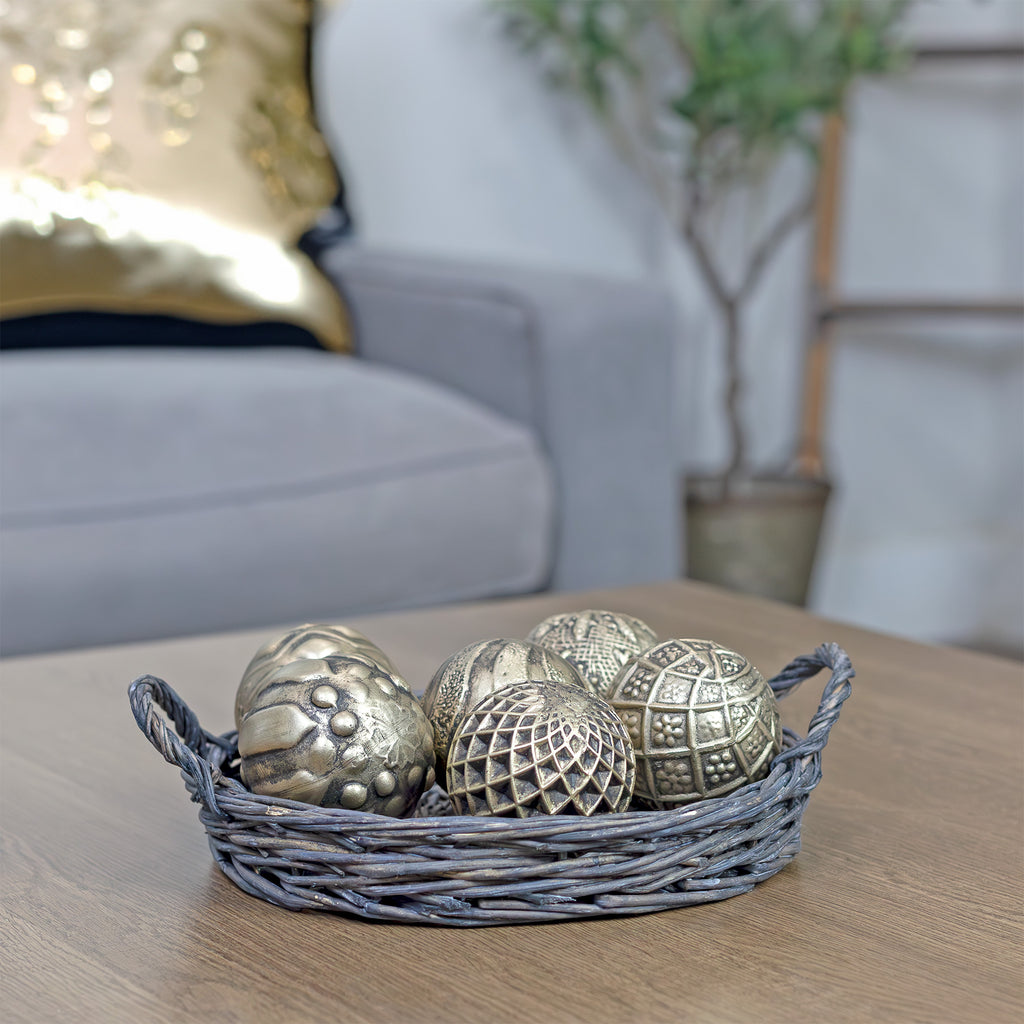 Bowl Filler Decorative Orbs (Gold, Set of 6) - sh2682ah1